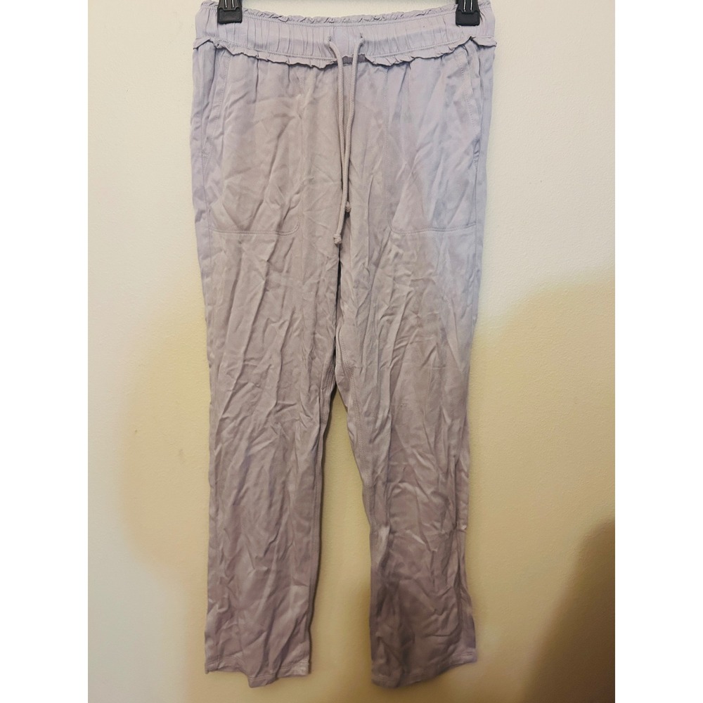 Splendid Jogger Pants Womens XS Lavender Gray Excellent Ruffle Waist Drawstring